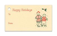 (15 Tags) Gingerbread Christmas TAN Gift Tags & Strings. Happy Holidays. to: from: Hang Tags