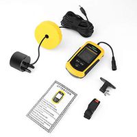 Lucky Portable Fish Finder Sonar Sounder Alarm Transducer Fishfinder 0.7-100m Fishing Echo Sounder with Battery with English Display