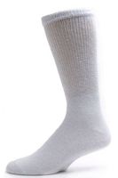 3 Pairs Men Healthy Circulation Diabetic Crew Socks (9-11 ( Shoes sizes 8-10), White)