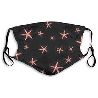 Face Cloths Starfish Black Reusable Face Cover With Replaceable PM 2.5 Activated Carbon Filter Ear Loops For Traveling Climbing
