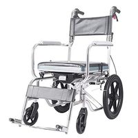 WLDQ Commode Chair,Toilet Chair Folding Self Propelled Wheelchair with Brake,Light Transport Aluminum Alloy Folding Transit Travel Wheelchai (Color : 2)