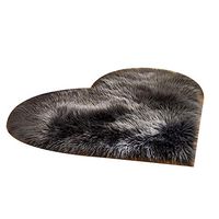 TbpersicwT Home bedroom carpet door mat, Creative Heart Shape Plush Rug Anti-Slip Carpet Door Mat Home Bedside Decor - Dark Gray