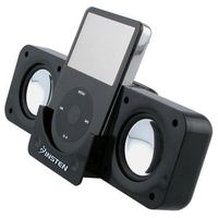 Black Portable Folding Stereo Speaker For Apple iPod Touch Ithouch Classic, Video, iPhone 1G 3G