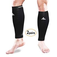 NEWMARK Compression Calf Sleeves for Men & Women (2pairs), Best Footless Compression Socks for Shin Splints, Leg Pain, Running, Nurses, Pregnancy, Plantar Fasciitis, Hiking, Cycling, Walking, Athletic
