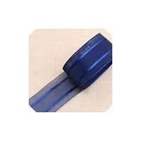 38mm Printed Stripe Broadside Organza Ribbon Party Home Wedding Decoration Gift Wrapping Christmas DIY Material 1 Meter/Lot,Dark Blue