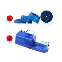 MXYBBD Electric Cigarette Rolling Machine，Portable Tamping Machine Automatic Rolling Stuffing Injector Have Funnel and Tray Family Spiral Filling Cigarette Stuffing Machine,Blue