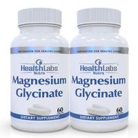 Health Labs Nutra Magnesium Glycinate Supplement (400 mg) Non-GMO, Gluten Free, Vegan | Natural Mood Enhancer, Helps Relieve Stress | Made in The USA | Pack of 2