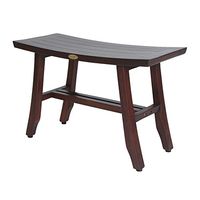 24" Fully Assembled Satori Teak Shower Bench- Eastern Style- Extended Length- Shower, Shaving, Display- Foot Leveling Pads