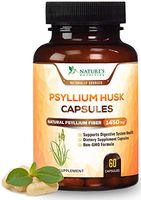 Psyllium Husk Capsules Premium Dietary Fiber 1450mg - Psyllium Powder Supplement - Made in USA - Best Soluble Fiber Pills, Helps Support Digestion & Regularity - 60 Capsules