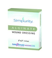 Simpurity Calcium Alginate Wound Dressing, 2" x 2", Box of 10