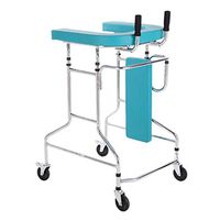 Seat & Roller Bar Covers Walker Patient Exercise Cart Walker Folding Easy to Carry Multi-Functional Handicapped Essentials Handrail Crutch Gift (Color : Blue, Size : 62.574cm)