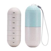 BTSD-home Weekly Pill Box Pill Organizer Grain Fiber Moisture Proof BPA Free Weekly Pill Box Portability Travel 7 Day Pill Dispenser Pill Container