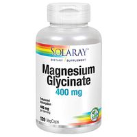 Solaray Magnesium Glycinate 400 Milligram | May Support Bone and Cardiovascular Health | Enhanced Absorption Vegetarian Capsules | Lab Verified | 120 VegCaps
