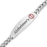 StickyJ Stainless Alzheimers Medical Alert Bracelet 9 in
