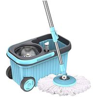 EAHKGmh Microfiber Spin Mop & Bucket Floor Cleaning System 360 ° Rotate Mop Washable Plastic Handle Wet or Dry
