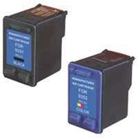 Amsahr 21(C9351AN) Remanufactured Replacement HP Ink Cartridges with 1 Black and 1 Color Ink Cartridges