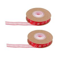 2 Pieces 10 Meters Christmas Wrapping Ribbon Perfect fit for Christmas Trees DIY Decorating Gift Boxes and Party Wedding Suppliesr (Red)