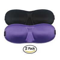 Eye Mask for Sleeping 3D Contoured Sleep Mask Super Soft Large Night Blindfold Eyeshade for Women Men, Suit for Insomnia Meditation Travel Shift work Nap Airplane-2 pcs (Purple&Black)