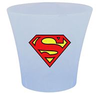 NEW! 3 Gallon Oval Shaped Wastebasket in a Blue Plastic Finish that Features Your Choice of a Novelty Theme Logo and a Free Trash Can Liner! (Superman Logo)