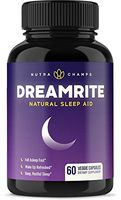DREAMRITE Natural Sleep Aid - Non-Habit Forming - Stress, Anxiety & Insomnia Relief Supplement - Herbal Sleeping Pills for Adults with Valerian, Chamomile, Magnesium, Melatonin - 60 Vegan Capsules