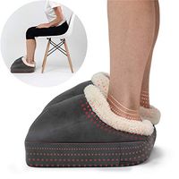 SHARPER IMAGE Heated Foot Massager, Soothing Vibration for Achy Feet, Relax Tired & Sore Toes with Heat Therapy, Soft Fleece Lining, Adjustable Massage Levels, Fits up to Men’s 12/Women’s 14