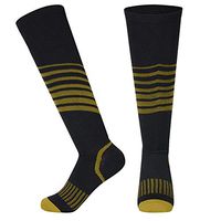 VISUNION Compression Socks for Men & Women Striped Pressure Performance Sport Stocking Good for Running,Nurses,Travel,Hiking,trotters,Medical,Jogging,Marathon,Basketball,Yoga(Yellow，L/XL)