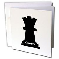 3dRose Black Queen Chess Piece - Greeting Cards, 6 x 6 inches, set of 6 (gc_128712_1)