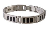 Sabona Black Carbon Fiber Stainless Magnetic Bracelet, Medium, 1 Count