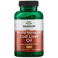 Swanson Pristine Norwegian Cod Liver Oil 1000 Milligrams 60 Sgels