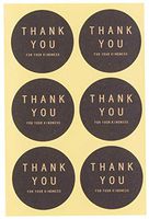 LeBeila Adhesive Thank You Stickers - Design Printed Labels 120 Pcs Party Favors Tags for Celebrating, Wedding, Birthday & Business Personalized Handmade Gift Seal Decoration (120 Packs, Black-Round)