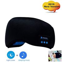 Bluetooth Sleep Eye Mask Headphones, 2019 New Version Wireless Sleeping Travel Music Eye Cover for Sleep up to 8 Hours Play Time