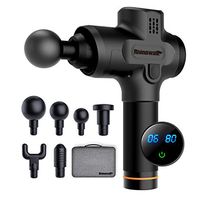 Rhinowalk Massage Gun - Handheld Percussion Deep Tissue Massager for Sore Muscle and Stiffness - Quiet, 6 Speed High-Intensity Vibration - Quick Rechargeable Device - Includes 6 Massage Heads (Black)