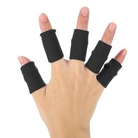 10Pcs Finger Wraps, Stretchy Flexible Fingers Sleeve Support Finger Protector Sports Aid Arthritis Band(Black)