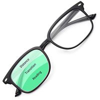 Gaoye Progressive Multifocal Reading Glasses Blue Light Blocking for Women Men,No Line Multifocus Readers with Spring Hinge (Light Black, 350)