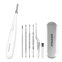 DEPSTECH Wireless Otoscope with Ear Pick Earwax Removal Curette Kit Plus Storage Box, Upgraded 3.9mm Ultra-Thin HD Ear Video Inspection Camera, Ear Scope with 6 Adjustable LED Lights