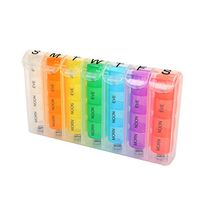 TOPBATHY Pill Box Organizer Medication Weekly Pill Case 28 Compartments Pill Dispenser Holder for Travel