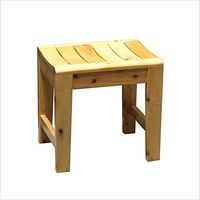 FU HOME Shower Seat for Bathroom Solid Wood Non-Slip Bench Square Waterproof Curved Wood Frame Structure Shower Stool Height 40cm