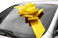 Big Yellow Car Bow Ribbon - 25" Wide, Healthcare Workers Support Ribbon, Easter, Large Gift Decoration, Fully Assembled, Support Our Troops Ribbon, Christmas, Birthday, Spring, Summer, Fundraiser