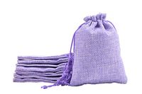 Sansam 50pcs 10.0cmx14.0cm/4.0''x5.6'' Purple Burlap Gift Bags Draw String Hemp/Hessian Bags, Jewelry Packing Pouches,Wedding Favor Gift Bags