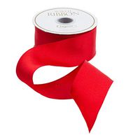Caspari Solid Red Satin Wired Ribbon - Three 27 Ft. Spools