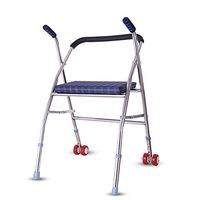 MYLW Folding Walker,Adult Walker Multifunctional Adjustable Height,Lightweight and Portable for Adult Elderly and Handicap,Wheeled