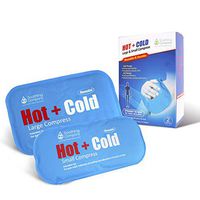 Hot and Cold Reusable Compress by Soothing Company - Pain Relief for Headaches, Back, Neck, Shoulder, Migraines - Gel Compress for Heating and Cooling Therapy - 1 Large and 1 Small