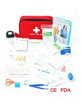 First Aid Kit Emergency Survival - Packed with 180 Pieces Hospital Grade Supplies Include Emergency Blanket for Home Office Car Hiking Camping Traveling or Sport (Red)
