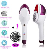 WARNIT Handheld Lint Remover, Upgrade USB Rechargeable Electric Clothes Sweater Fabric Shaver Removable Bin & Replaceable Stainless Steel Blade for Couch, Blanket, Curtain, Socks