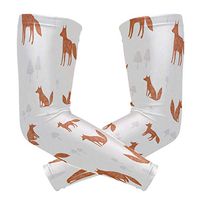 LEVEIS Fox Pattern Arm Sleeves UV Protection for Men Women Sunblock Protective Gloves Running Golf Cycling Driving Long Arm Cover 1 Pair