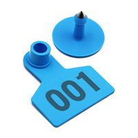 M.Z.A Pig Ear Tags Numbered Ear Tags for Pigs Hogs Sheep Cows Goats Animal Calf Livestock Ear Tag 001-100, Blue