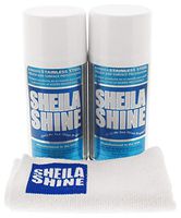 Sheila Shine Bundle: Stainless Steel Cleaner and Polish 10 oz 2 Pack with Microfiber Cleaning Cloth (3)