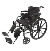 Med-Elite Deluxe Wheelchair - Elevating Leg Rests - Desk-Length Arm Rests - Padded Nylon Seat (16" Seat)