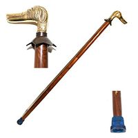 Eve.Store Brass Nautical Majestic Dog Solid Hardwood Walking Stick