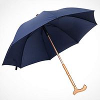 Umbrella Multifunction Crutches Umbrella Outdoor Dedicated Parasol Reinforce Non-Slip Trekking Pole Elderly Safety Crutches Umbrella Windproof Non-Slip Cane Umbrella,Blue